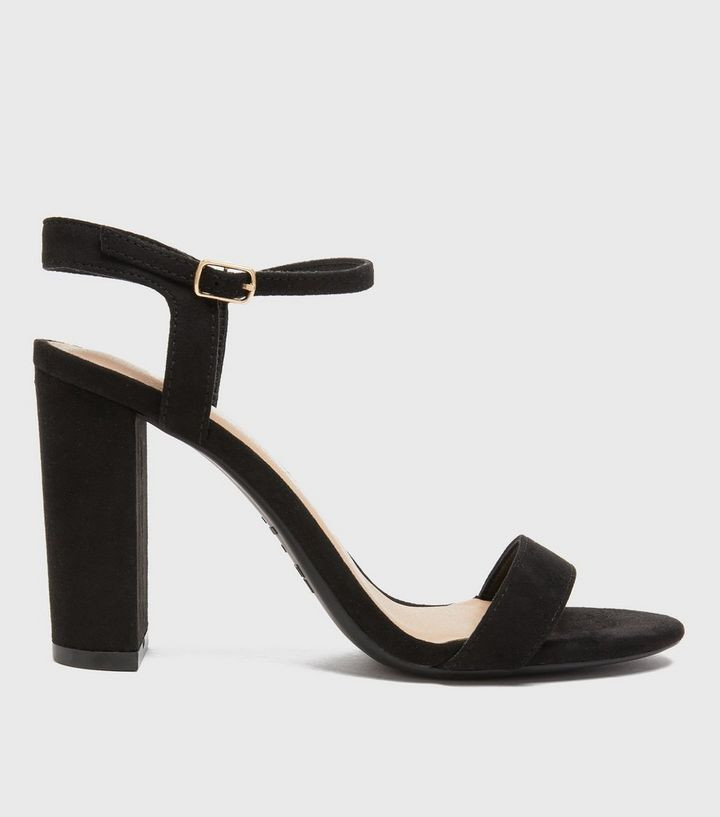 Black Suedette 2 Part Block Heel Sandals
						
						Add to Saved Items
						Remove from Saved ... | New Look (UK)