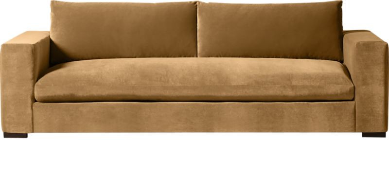 Deseo 94.5" Copper Brown Performance Velvet Sofa + Reviews | CB2 | CB2