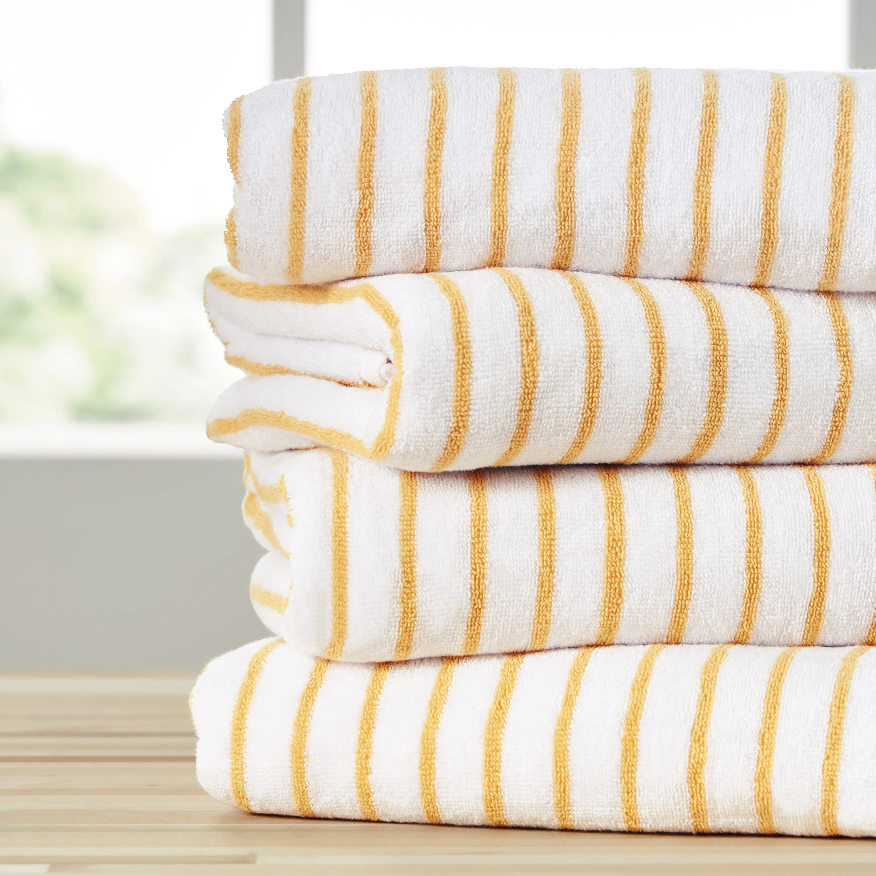 4 Pack Cotton Cabana Stripe Beach Pool Towels | Wayfair North America