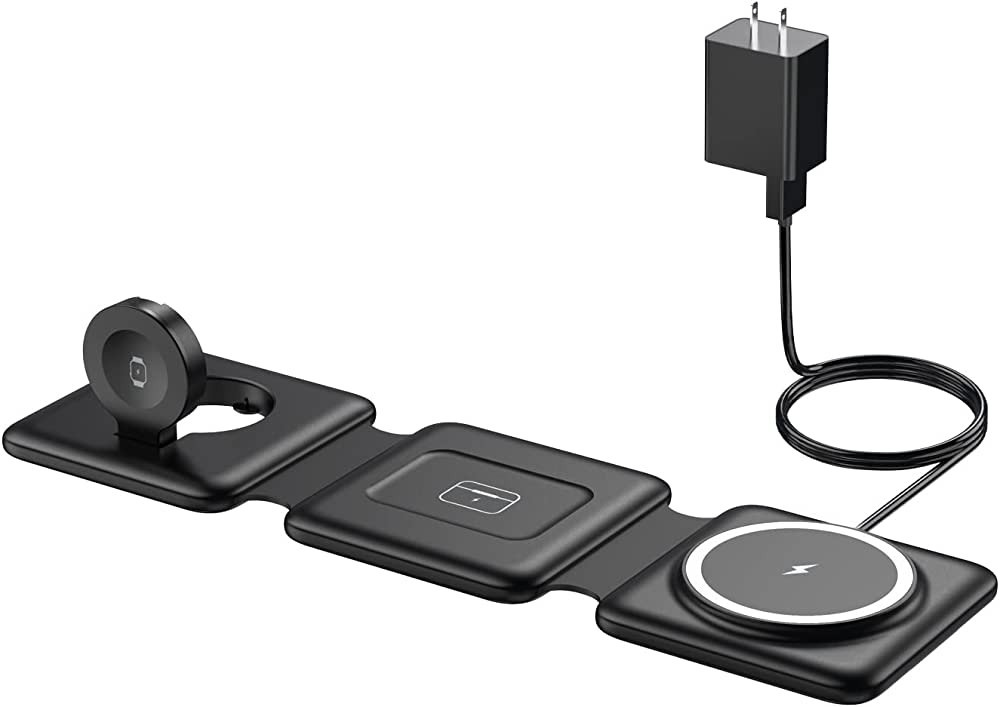 Magnetic Wireless Charger for iPhone: Fodable 3 in 1 Charging Station for Multiple Apple Devices - T | Amazon (US)