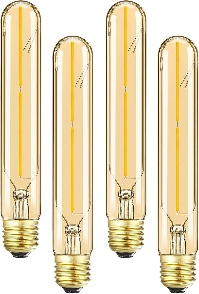 7.3inch E26 Tubular Led Bulb 4W Dimmable E26 Led Bulbs Warm White 2700K Equivalent T10 Light Bulb... | Amazon (US)