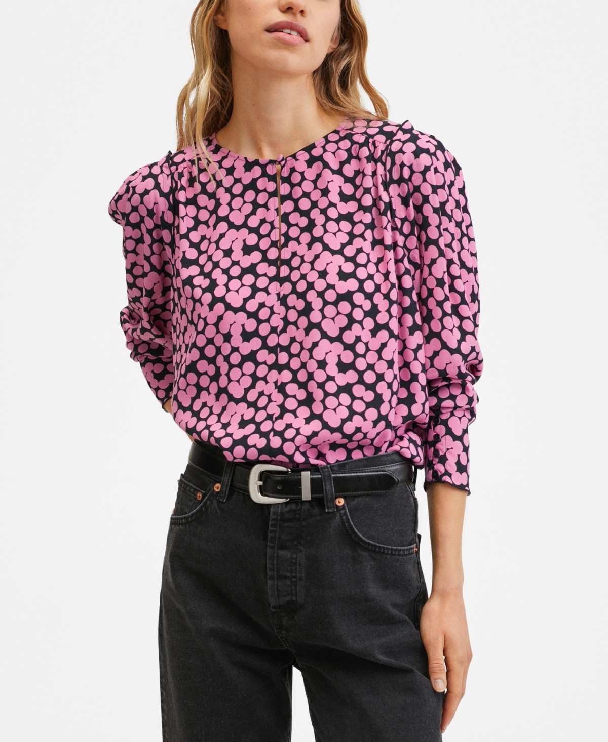 Mango Women's Polka-Dot Blouse | Macys (US)