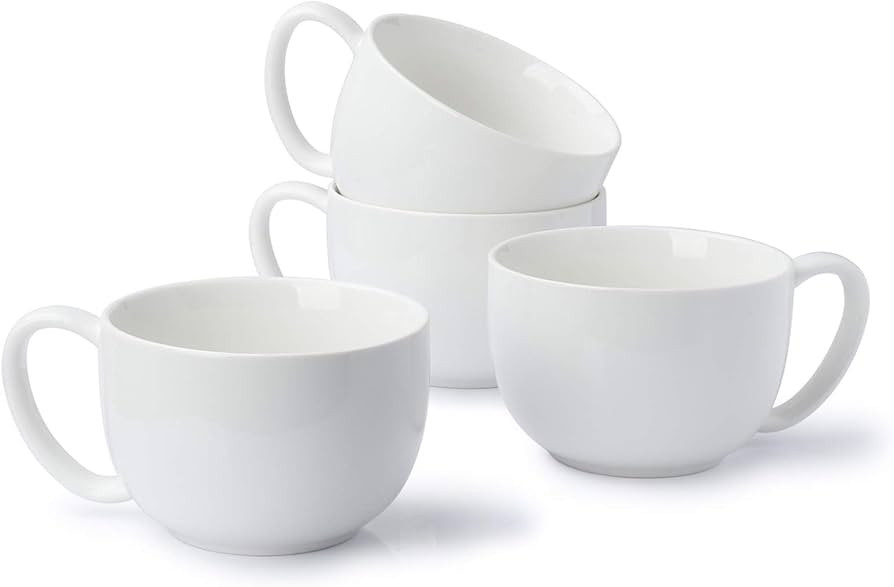 Sweese Porcelain 22oz Large Coffee Mugs Set of 4, Large Soup Mug with Handles Perfect for Coffee,... | Amazon (US)