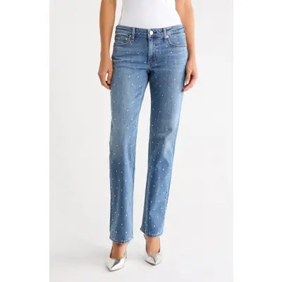 rag & bone Harlow Crystal Low Rise Slim Straight Jeans in Mill Jewel at Nordstrom, Size 29 | Nordstrom