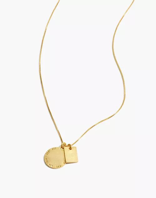 Etched Coin Long Pendant Necklace | Madewell