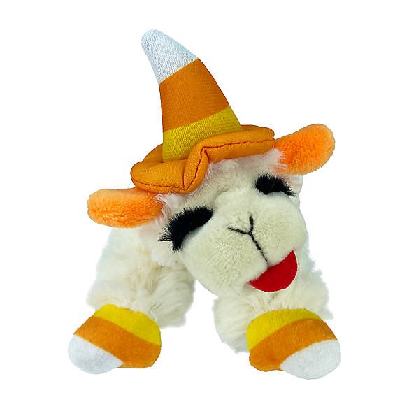 Multipet® Halloween Lamb Chop with Candy Corn Hat Dog Toy - Squeaker | PetSmart