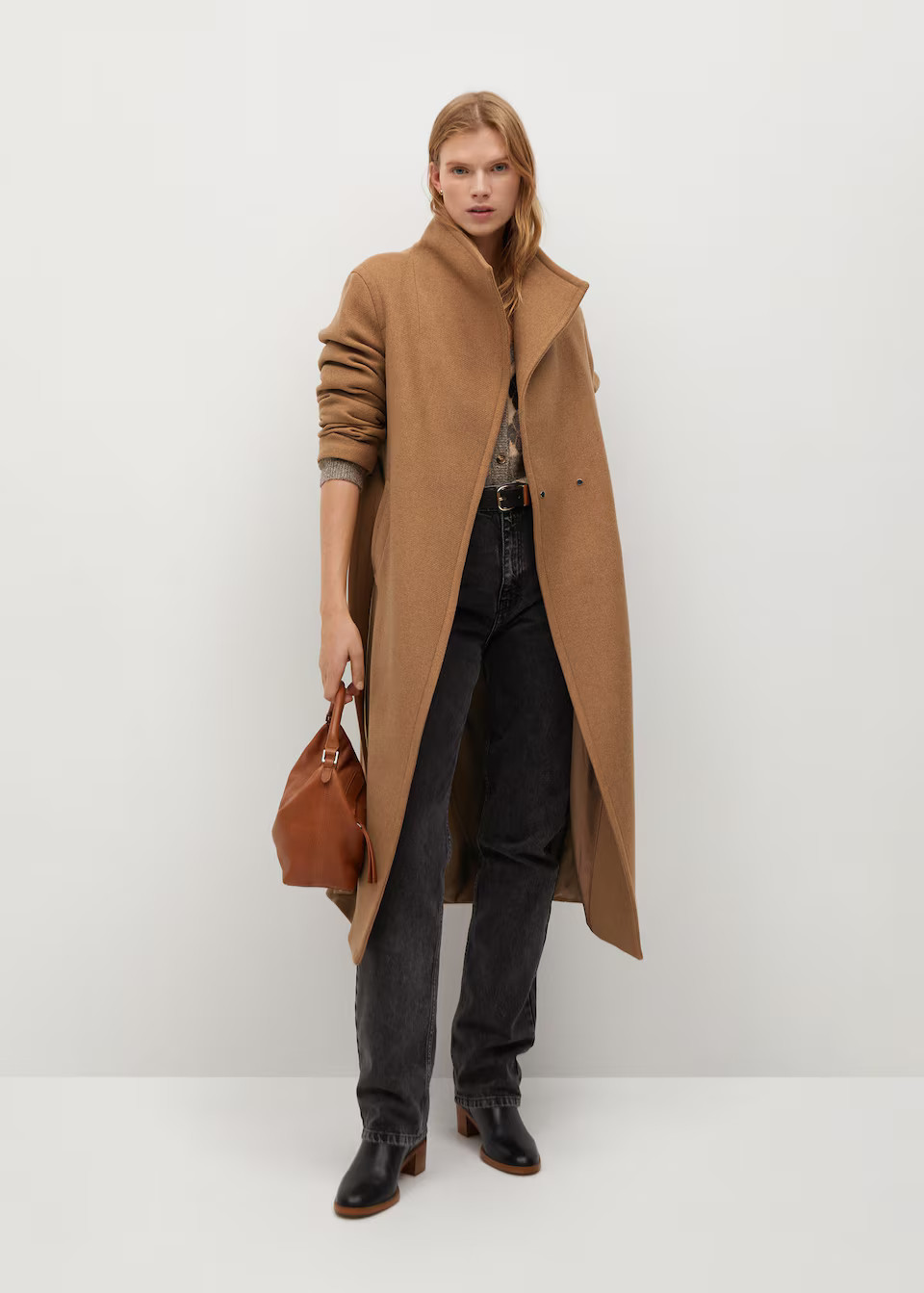 Wool double-breasted coat | MANGO (US)