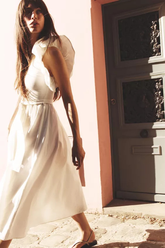 RUFFLED CONTRAST DRESS | Zara UK