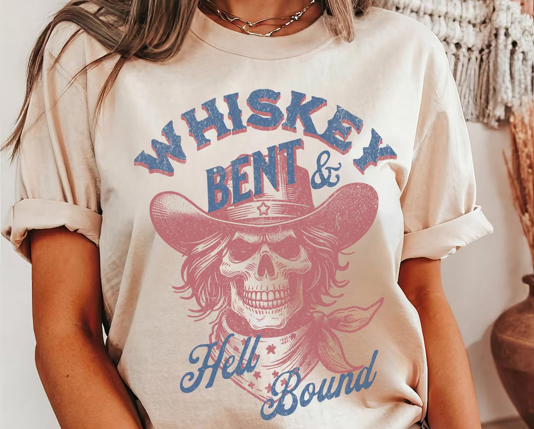 Whiskey Bent & Hell Bound Cowgirl Shirt, Rodeo Shirt, Wild West T-shirt, Western Shirt, Western G... | Etsy (US)