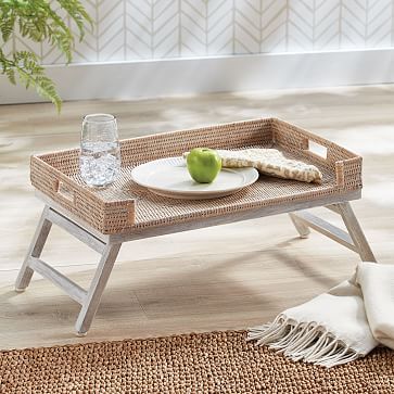 Rattan Lap Tray Table | West Elm (US)