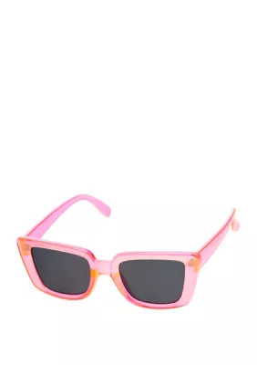 True Craft Women's Rectangular Plastic Pink Sunglasses - - | Belk