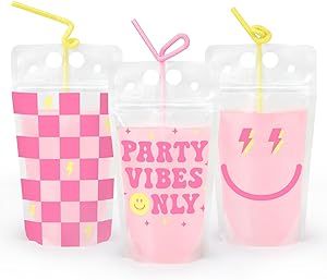 xo, Fetti Preppy Party Birthday Drink Pouches - 15 count | Cute Birthday Party Cups, Smiley Party... | Amazon (US)