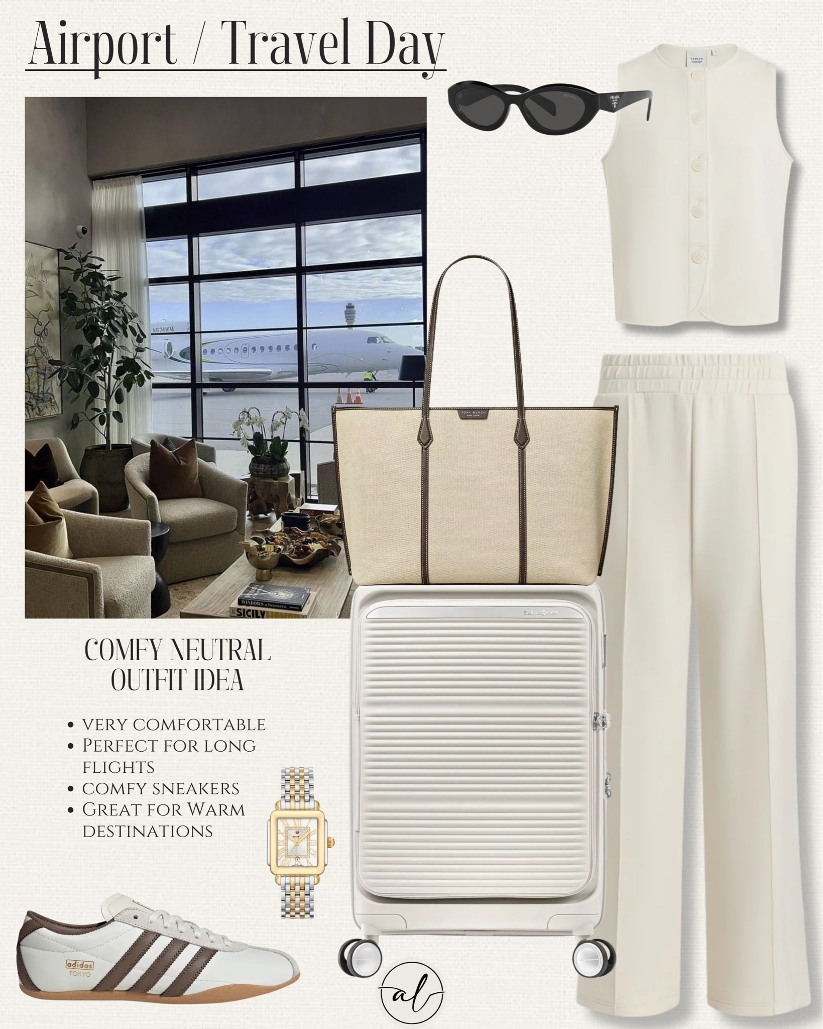 Airport / Travel Day 
Comfy Neutral Outfit Idea - very comfortable, perfect for long flights, comfy sneakers, great for warm destinations.

#LTKU #LTKSeasonal #LTKootd