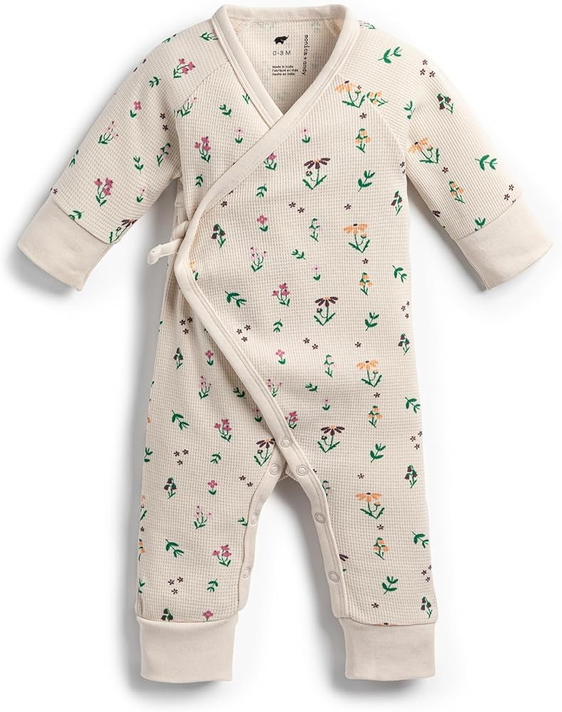 monica + andy Kimono Tie Long Sleeve One Piece, 100% Organic Baby Clothes for Girls & Boys, Preem... | Amazon (US)