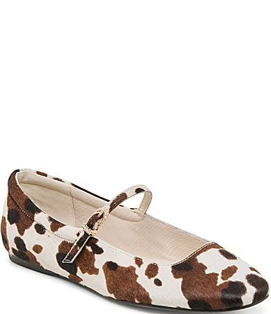 Dolce Vita Reyes Cow Print Calf Hair Mary Jane Ballet Flats - 10 | Dillard's