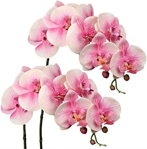36" Large Artificial Orchids Real Touch Signal Stem Phalaenopsis Orchid Spray with 9 Large Flower... | Amazon (US)