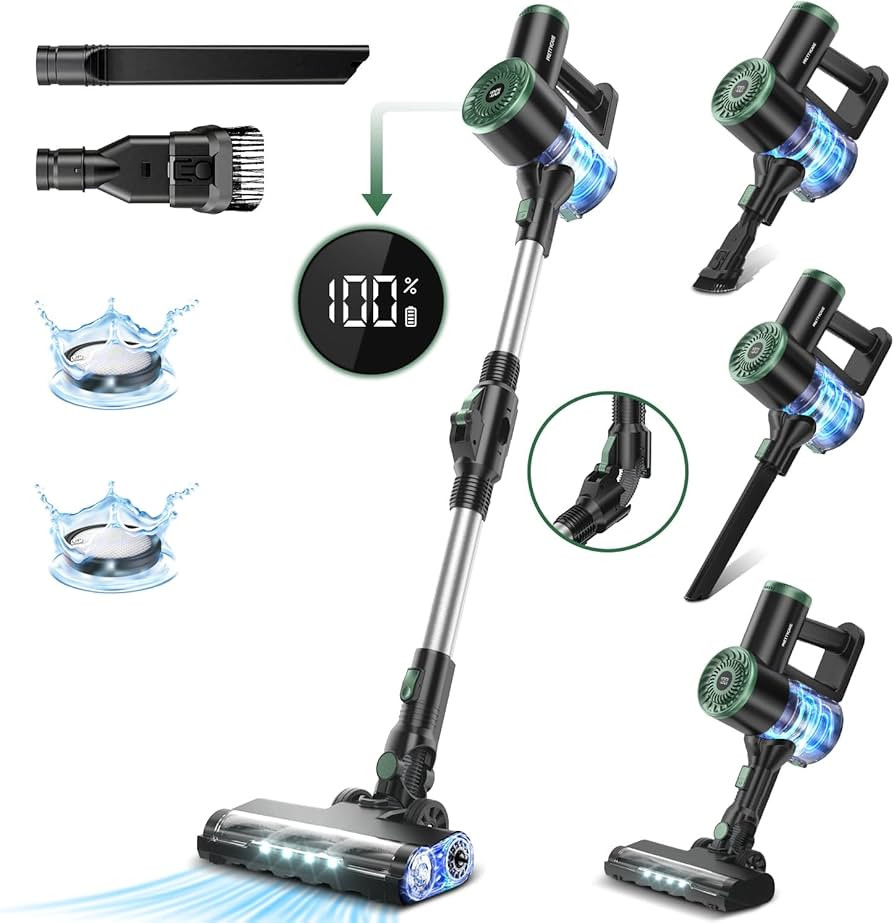 PRETTYCARE Cordless Vacuum Cleaner, Lightweight Stick Vacuum Cleaner with LED Display, Self-Stand... | Amazon (US)