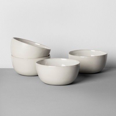 4pk Stoneware Cereal Bowl Set Matte Cream - Hearth &#38; Hand&#8482; with Magnolia | Target