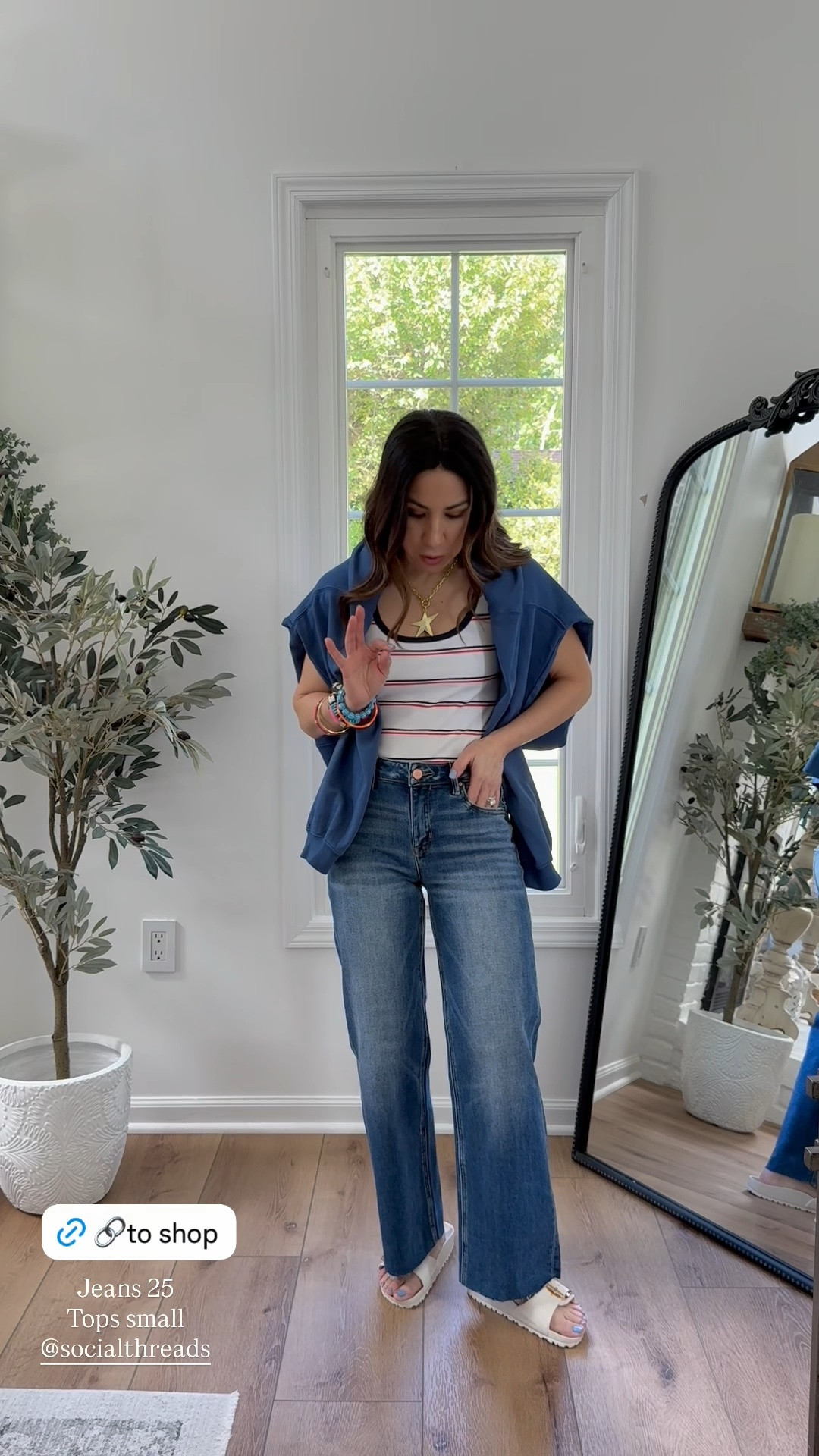 25 jeans. Small tank top.

#LTKOver40 #LTKPetite