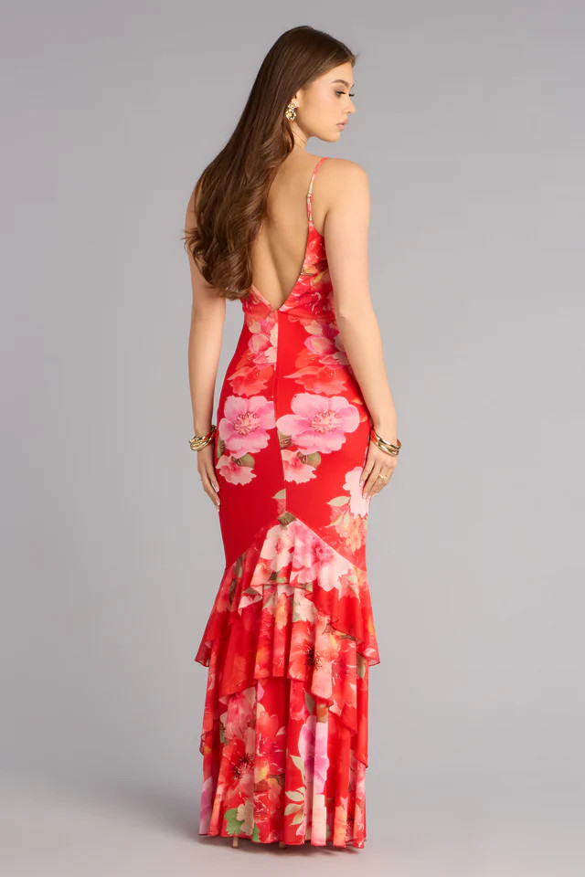 All Eyes On You Floral Ruffle Maxi Dress | Windsor Stores