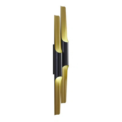 ZanowitZ 4 - Light Black Wall Sconce With Gold Interior Accent | Wayfair North America