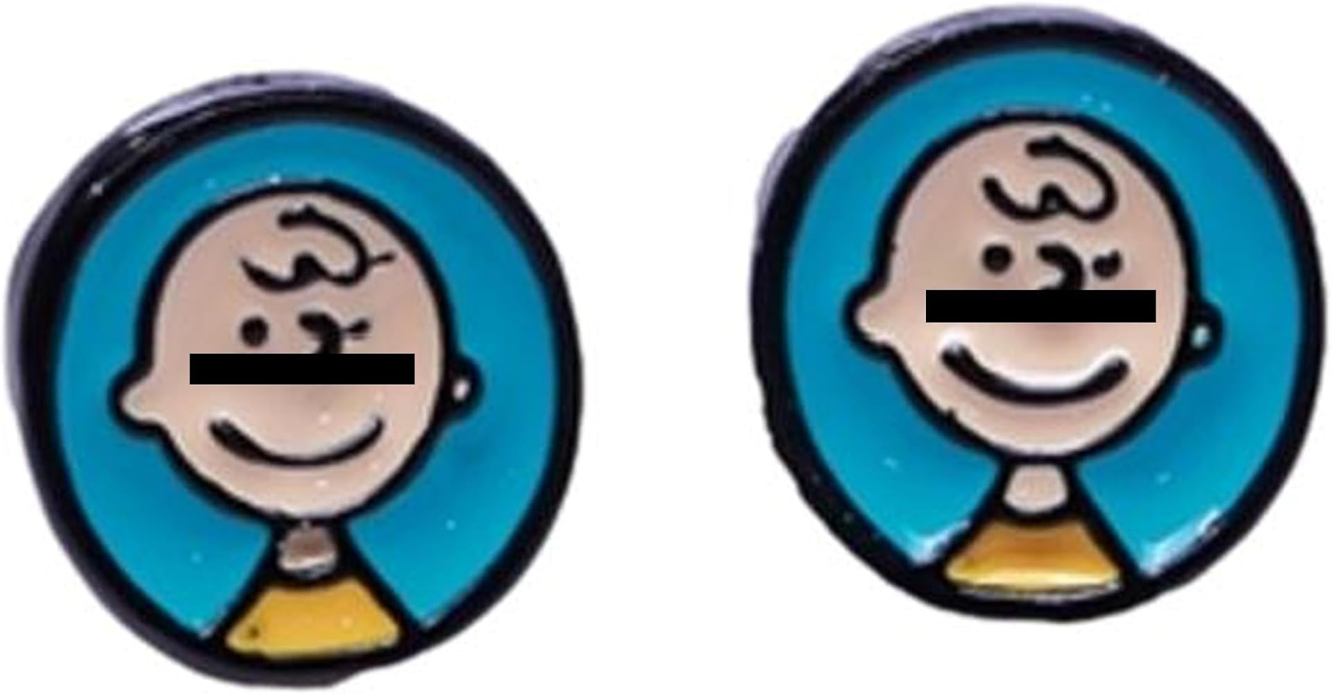 Charlie Cartoon Brown Snoopys Friend Metal Enamel Stud Earrings | Amazon (US)
