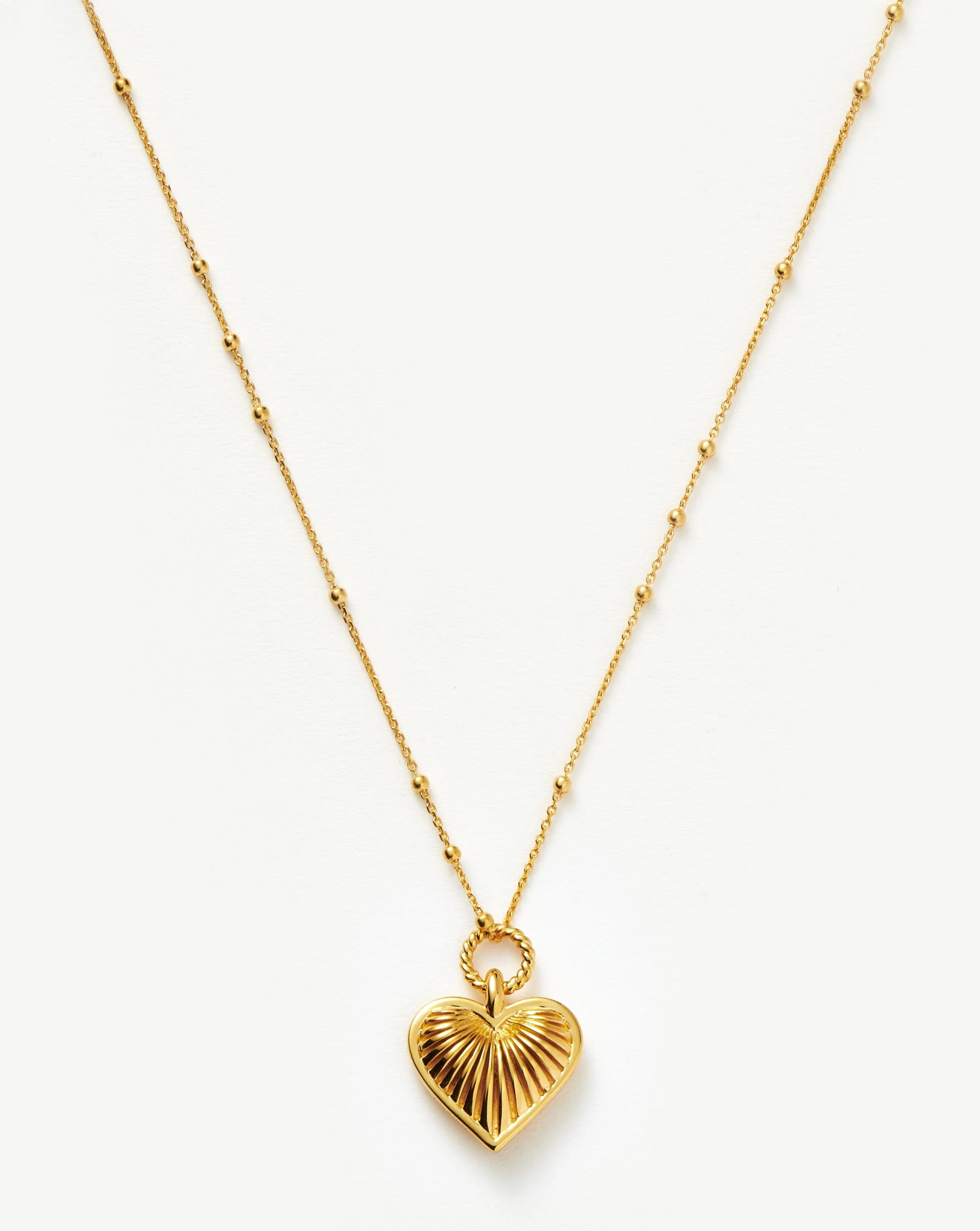 Ridge Heart Charm Necklace | 18ct Gold Plated | Barbiecore | Missoma