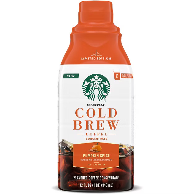 Starbucks Pumpkin Spice Latte Light Roast Cold Brew Coffee Concentrate - 32 fl oz | Target