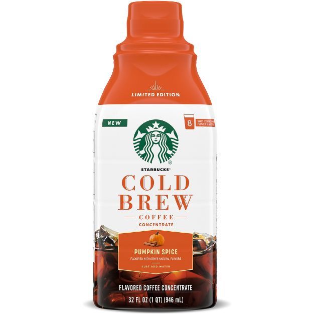 Starbucks Pumpkin Spice Latte Light Roast Cold Brew Coffee Concentrate - 32 fl oz | Target