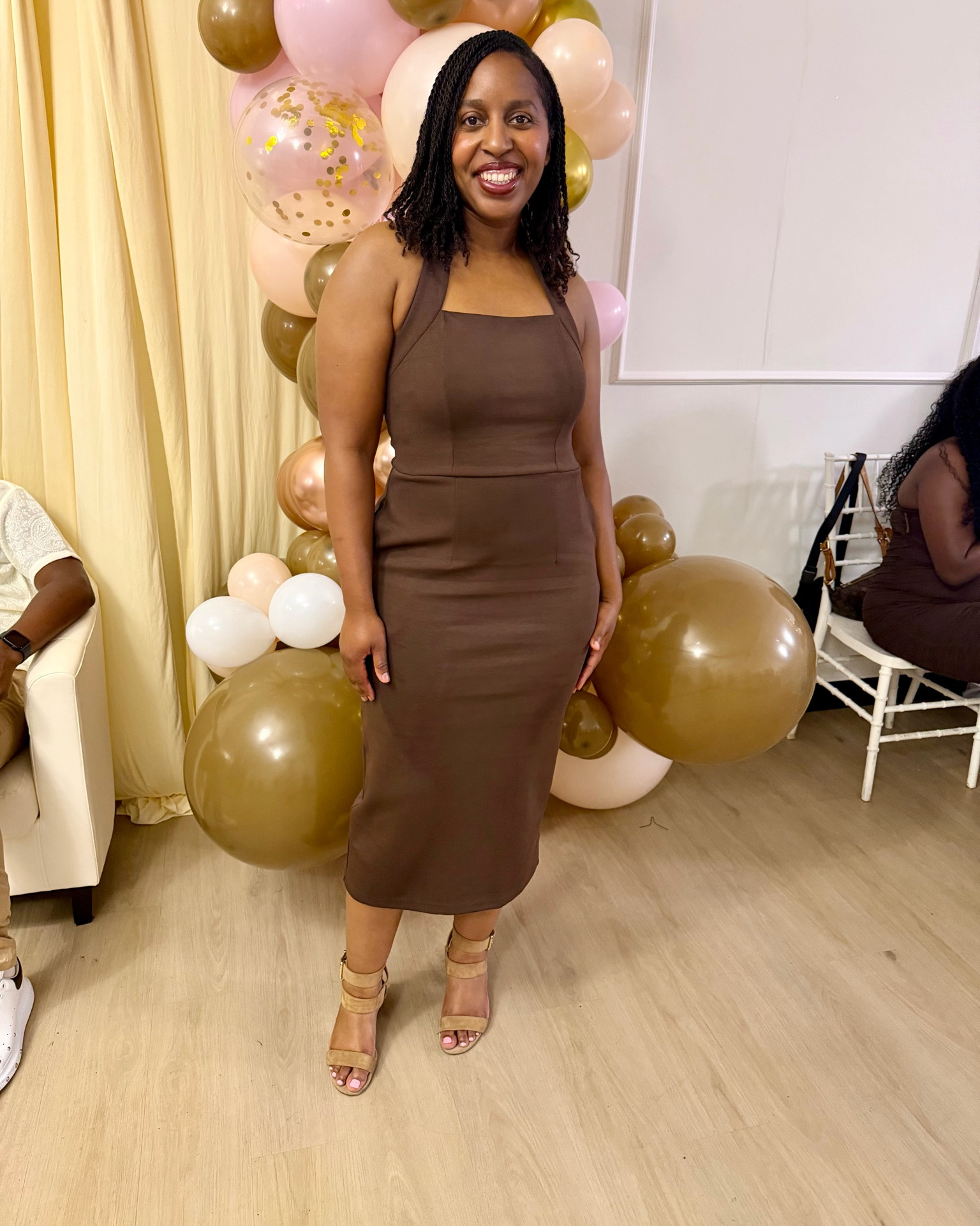 This brown dress from Amazon was perfect for an elegant Birthday celebration and the quality is good! It has a medium amount of stretch.

#LTKootd #LTKMidsize #LTKSaleAlert