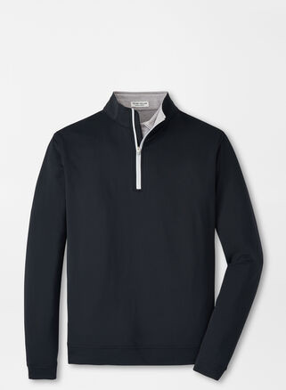 Peter Millar Men's Perth Performance Quarter-Zip | Color: Black | Size: 3XL | Peter Millar