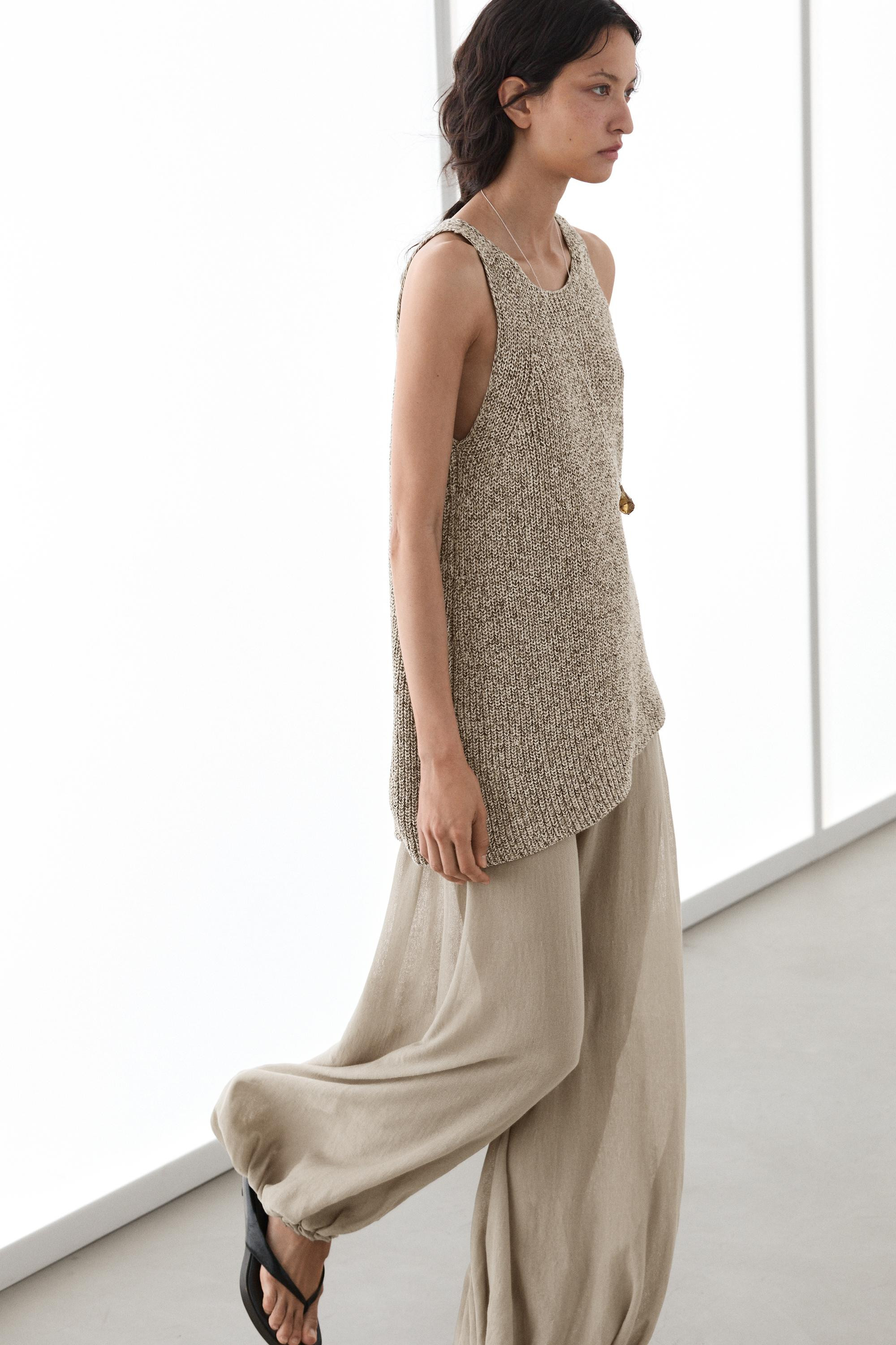 Asymmetric knit top | Massimo Dutti US