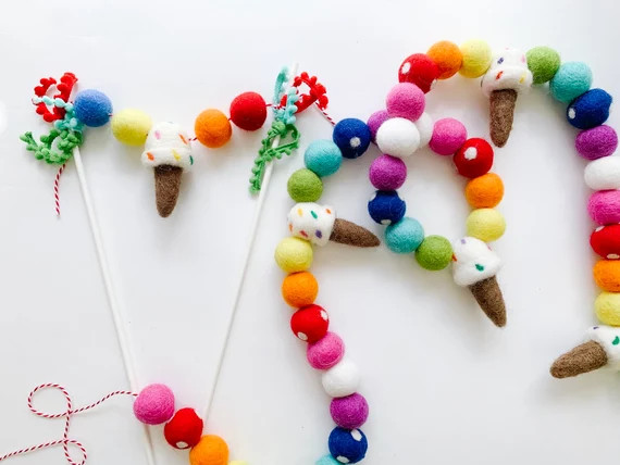 Birthday Sprinkles Felt Ball Banner Bunting Garland  READY | Etsy | Etsy (US)