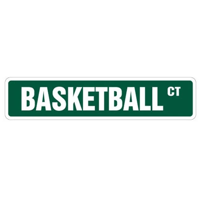 SignMission SS-BasketBall 4 x 18 in. Basketball Street Sign - Walmart.com | Walmart (US)