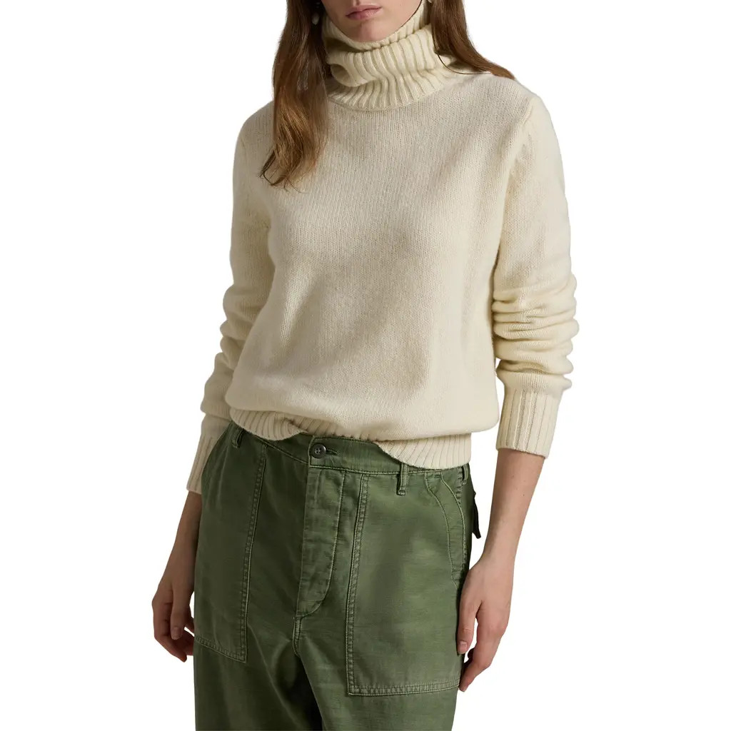 Polo Ralph Lauren Wool Turtleneck Sweater in Authentic Cream at Nordstrom, Size X-Large | Nordstrom