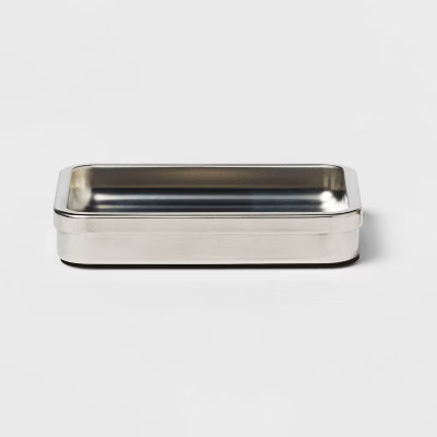 Brushed Stainless Steel Soap Dish - Threshold™: Durable Metal Holder, Easy to Clean, Modern Bat... | Target