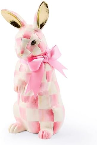 MACKENZIE-CHILDS Hops Bunny Figurine, Rabbit Figurine Decoration for Spring and Easter, Pink-and-... | Amazon (US)
