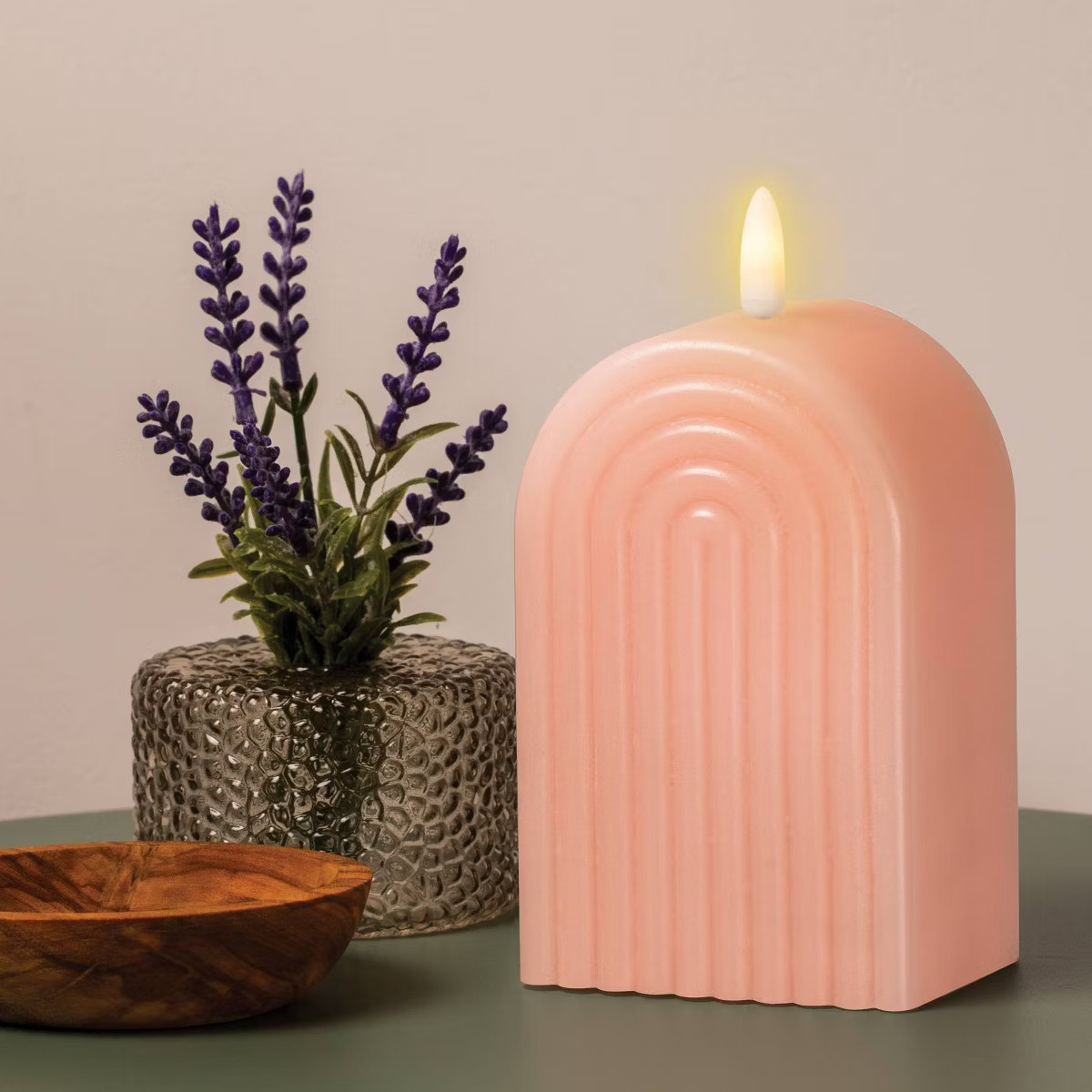 Teen 6.3" Flameless Arch Candle Pink - West & Arrow | Target