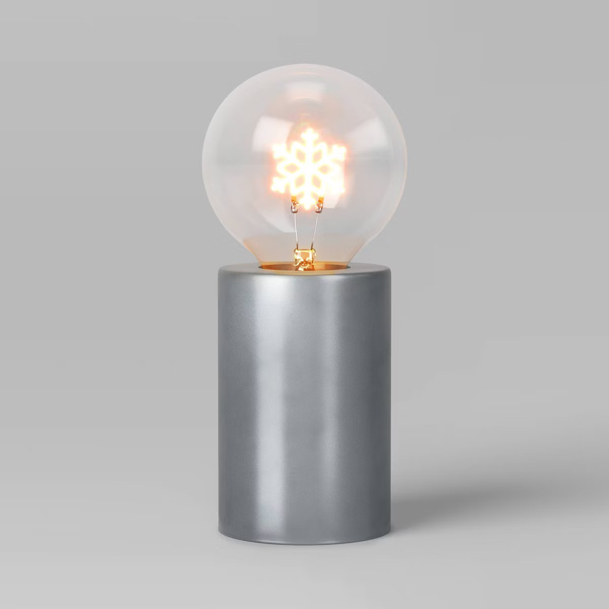 Snowflake Warm Christmas White Filament Bulb with Metal Cylinder Base Battery Operated - Wondersh... | Target
