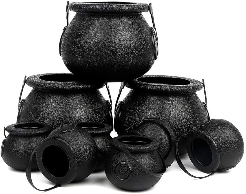 GIFTEXPRESS 12 Pack Mini Cauldron Kettles, Novelty Candy Kettles, Halloween Black Cauldrons Candy Ho | Amazon (US)