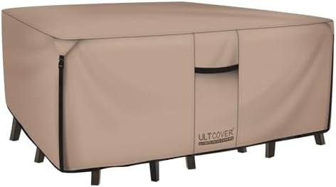 ULTCOVER Rectangular Patio Heavy Duty Table Cover - 600D Tough Canvas Waterproof Outdoor Dining T... | Amazon (US)
