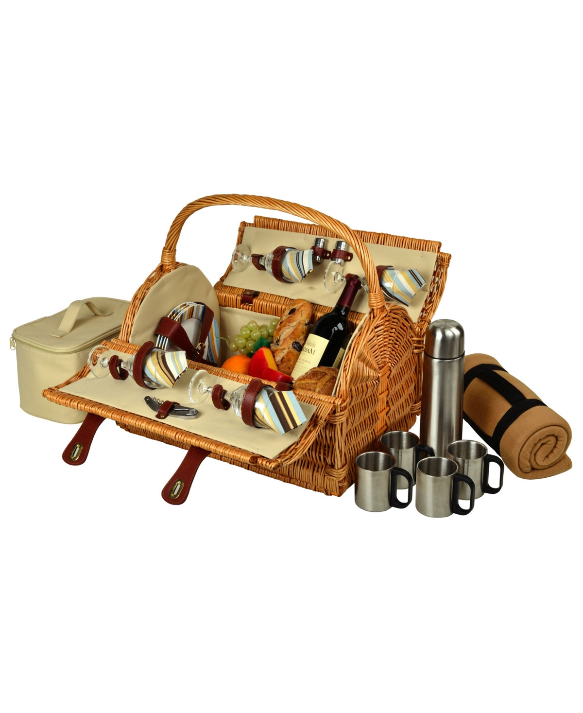Picnic at Ascot Yorkshire Willow Picnic Basket for 4 with Coffee Set and Blanket | Macys (US)