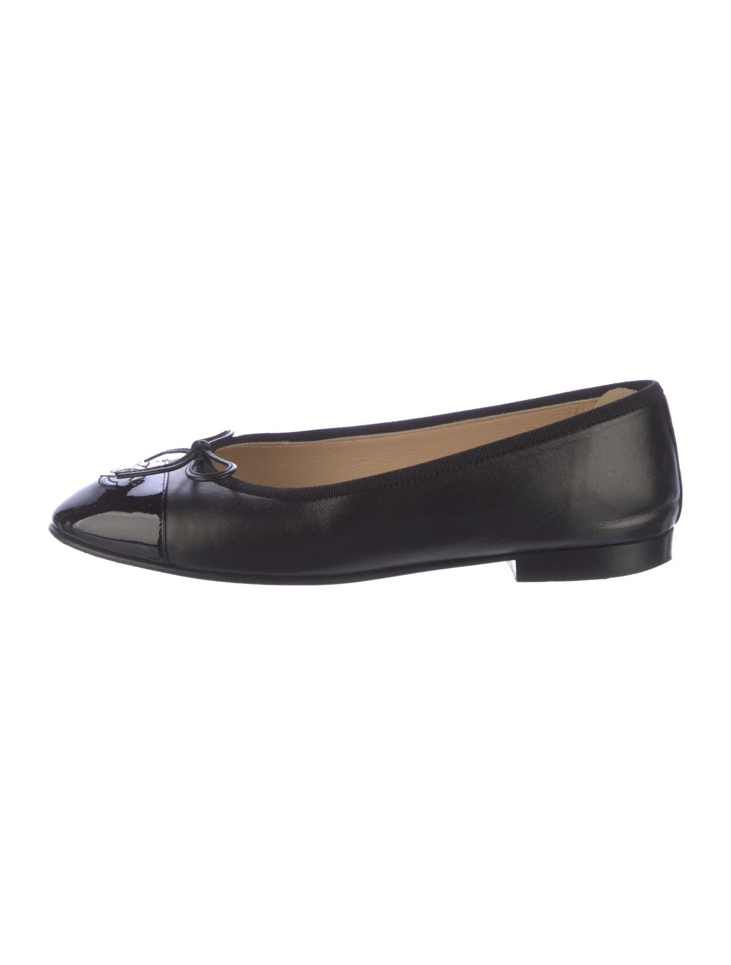 Leather Bow Accents Ballet Flats | The RealReal