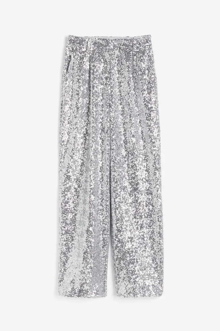 Shimmery Pants - Silver-colored - Ladies | H&M US | H&M (US + CA)