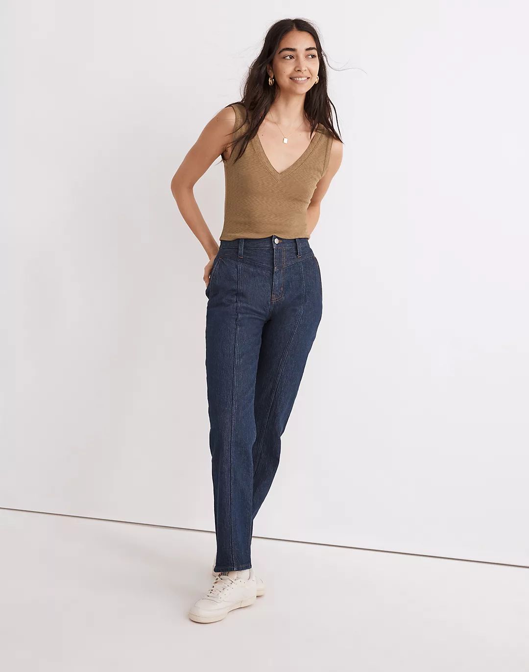 The Perfect Vintage Straight Jean in Greenhaven Wash: Seamed Version | Madewell