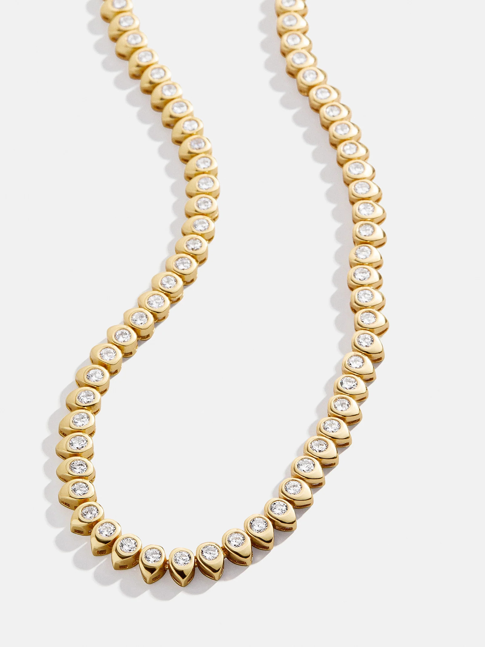18K Gold Geraldine Tennis Necklace - Gold/Pavé | BaubleBar