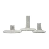 Main + Mesa Decorative Stoneware Taper Candle Holders, Set of 3, Graphite, light graphite gray | Amazon (US)