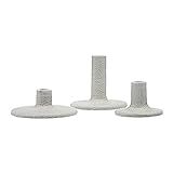 Main + Mesa Decorative Stoneware Taper Candle Holders, Set of 3, Graphite, light graphite gray | Amazon (US)