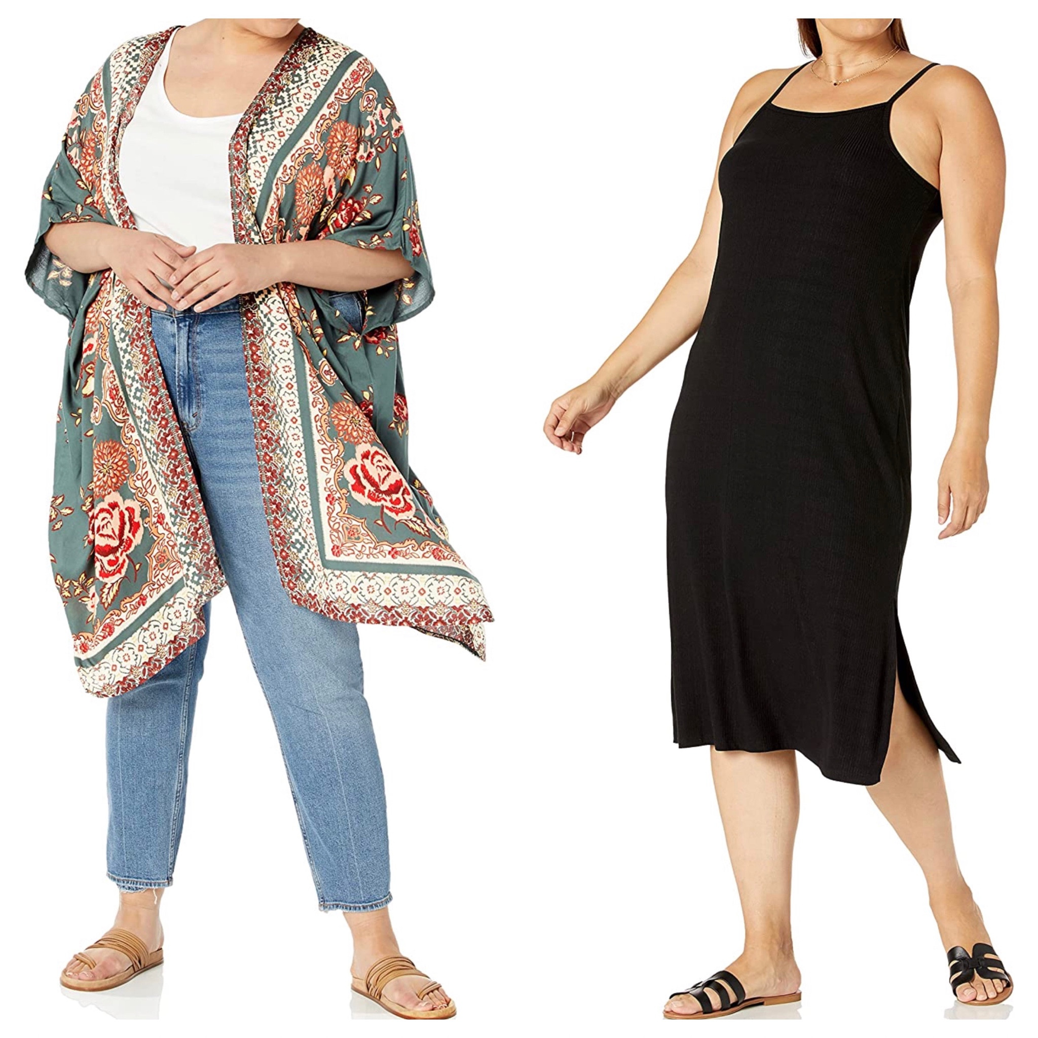 Love this dress for summer time - it’s the perfect thickness, has side slits, and falls just below the knee. Could easily be dressed up or down (like with this gorgeous kimono-style cover up!)

#summer #inclusivesizing #lbd

#LTKcurves #LTKSeasonal #LTKunder50