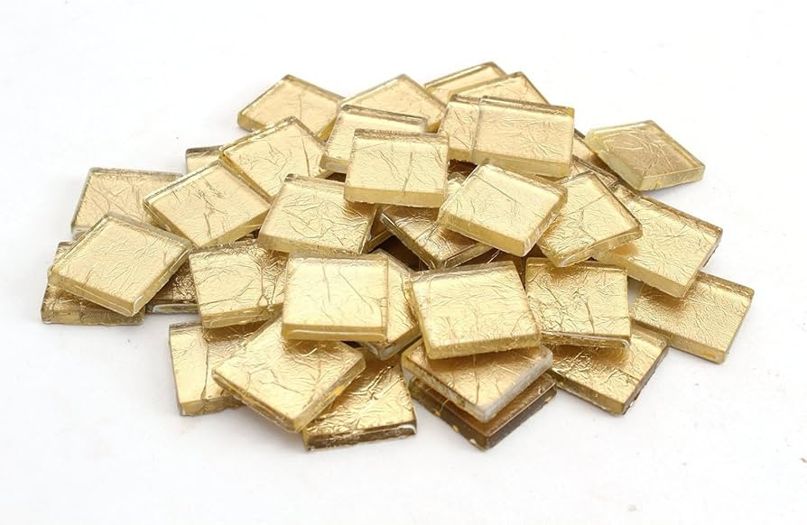 Milltown Merchants 3/4 Inch (20mm) Gold Foil Mosaic Tile, 3 Pound (48 oz) Bulk Assortment of Mosa... | Amazon (US)